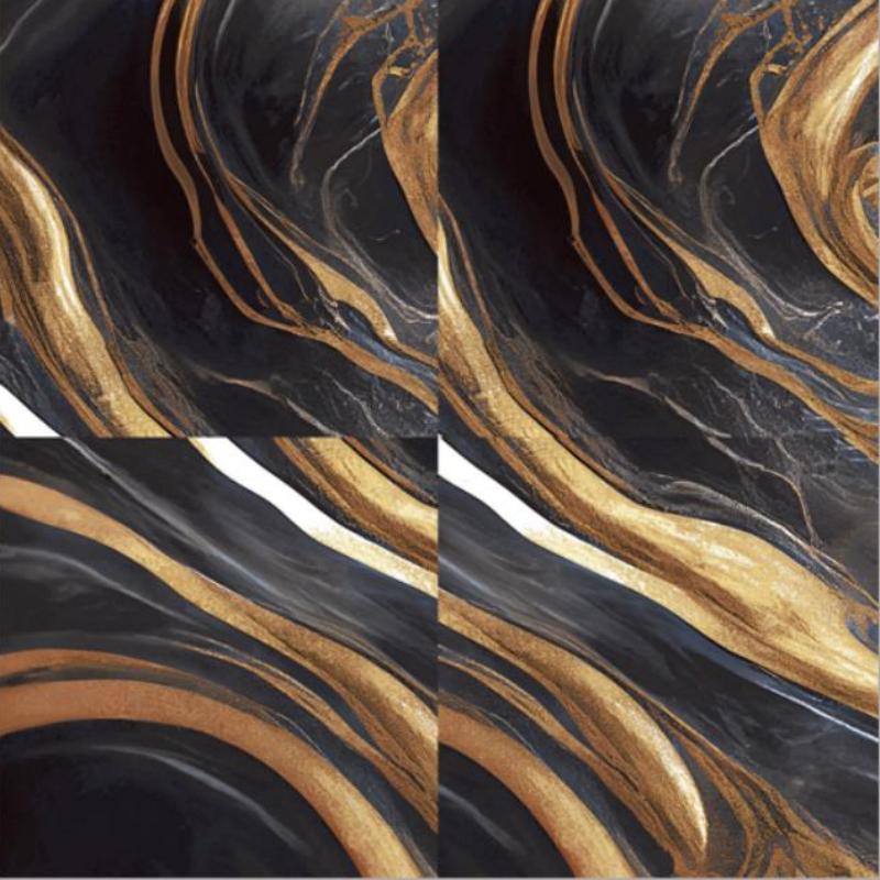 600*600 Black Gold Porcelain Tiles Floor