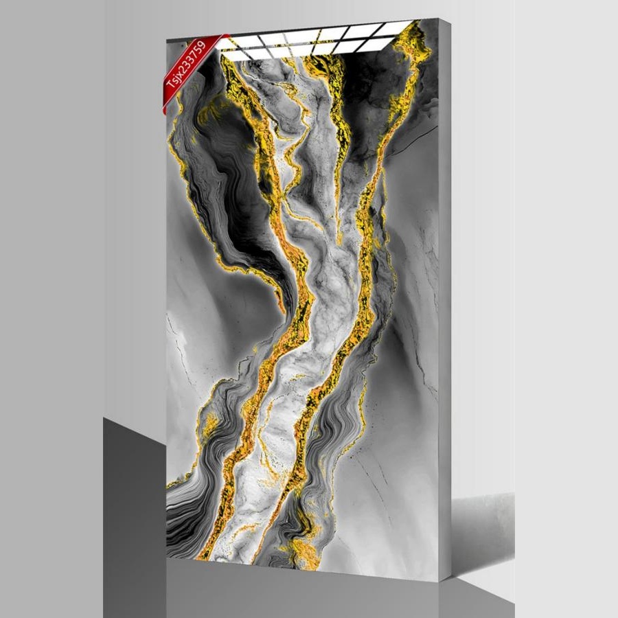 Large format gold vein porcelain tile