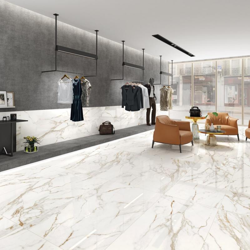 Classic white glossy ceramic wall tile