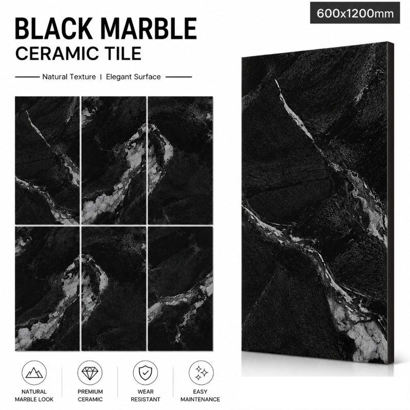 Polished Finish Black Ceramic Tile Polished Finish Black Ceramic Tile