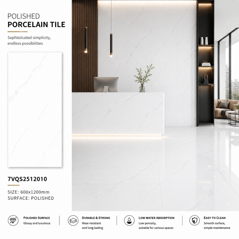 Modern Style White Interior Porcelain Tile