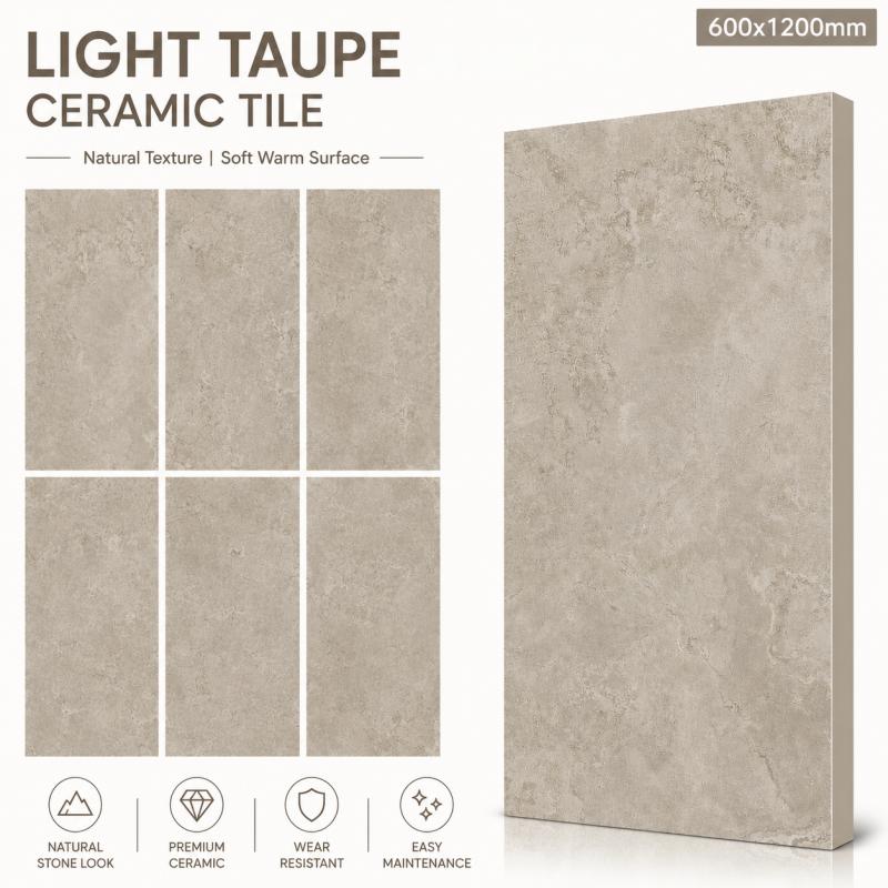 Custom Light Taupe Smooth Interior Tile