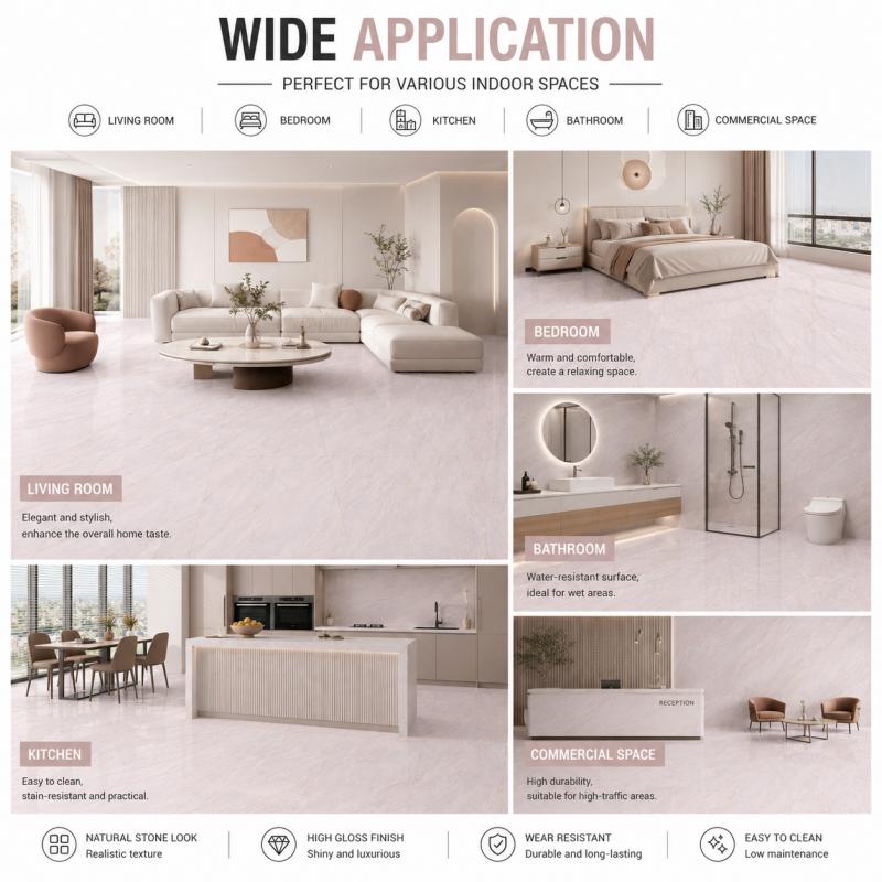 Soft Tone Living Room Floor Tile