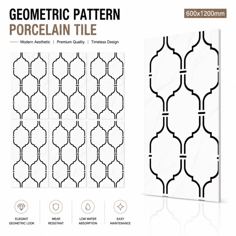 High Gloss Geometric Porcelain Floor Tile High Gloss Geometric Porcelain Floor Tile