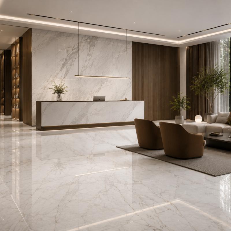Baldosas de porcelana con aspecto de mármol: ¿Por qué son populares en proyectos de interiorismo modernos?