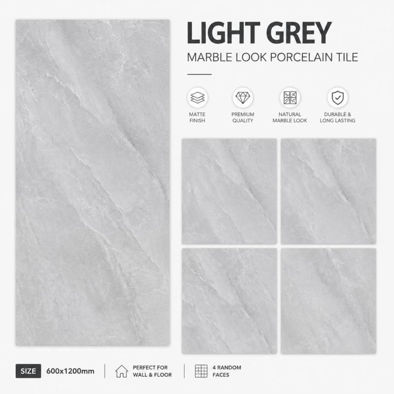 Wholesale Light Grey Porcelain Flooring Tile