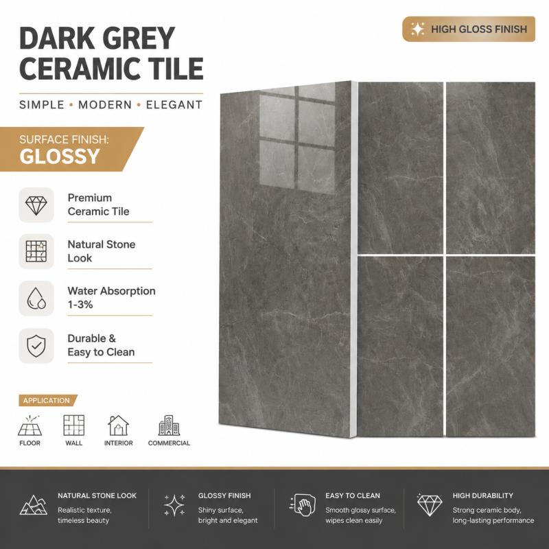 Wholesale Dark Grey Ceramic Wall Tile