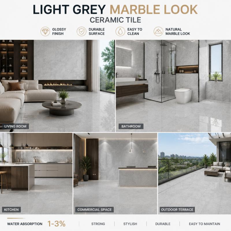 Grey Pattern Kitchen Ceramic Wall Tile