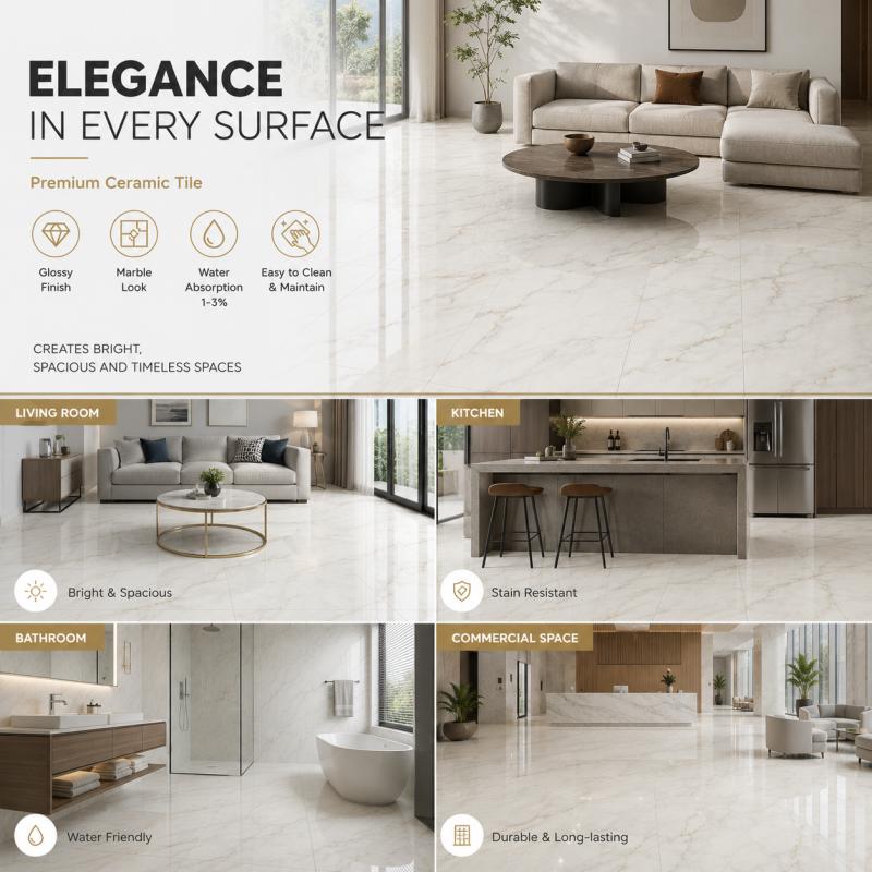 Glossy White Decorative Ceramic Tile
