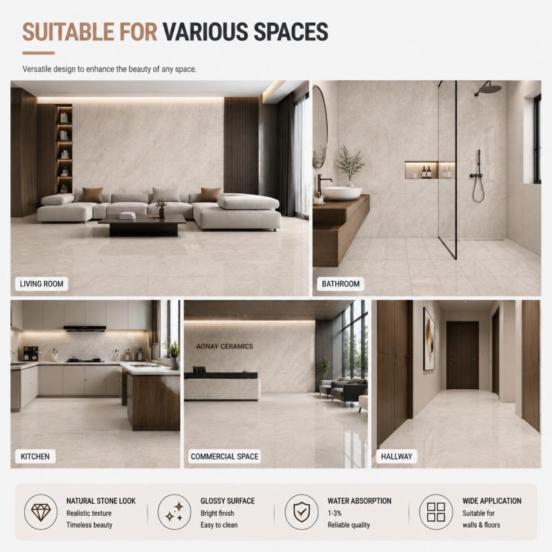 Wholesale Beige Glossy Porcelain Tile