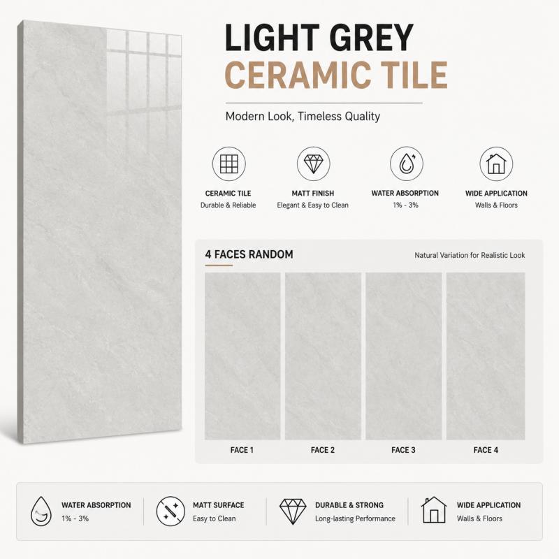 OEM Modern Light Grey Ceramic Tile OEM Modern Light Grey Ceramic Tile