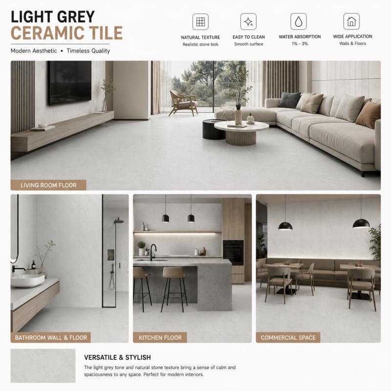 OEM High Gloss Light Grey Tile OEM High Gloss Light Grey Tile