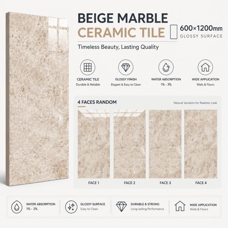 OEM Luxury Beige Porcelain Floor Tile
