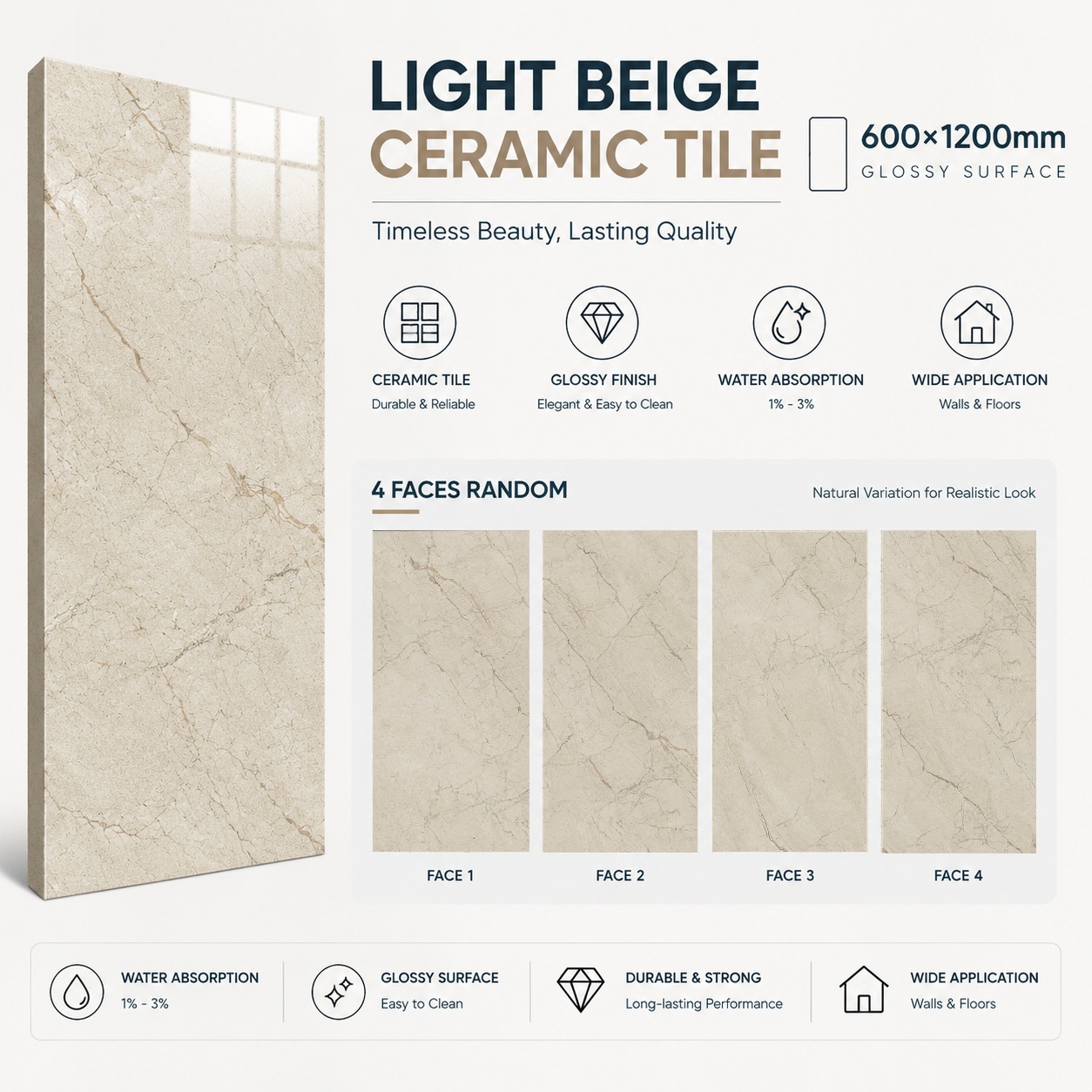 Warm Sand Veining Ceramic Surface Tile